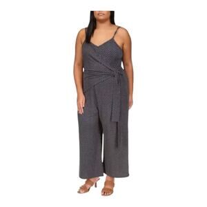 MICHAEL Michael Kors NWT Women's Printed Side-Tie Jumpsuit Blue Plus Size 1X